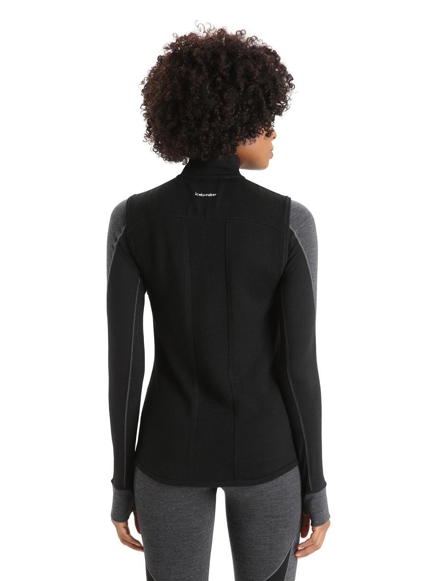 Women's Icebreaker ZoneKnit™ Merino Insulated Vest Black | CA 1389TCEV